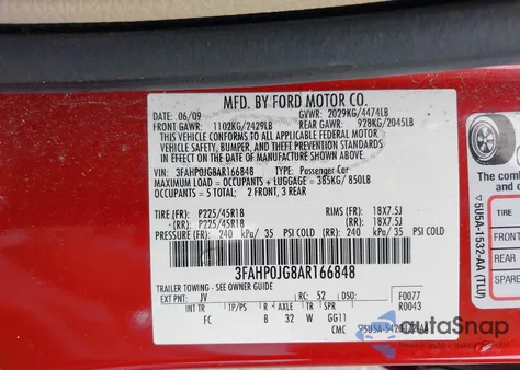 2010 Ford Fusion Sel from USA, damaged, VIN 3FAHP0JG8AR166848